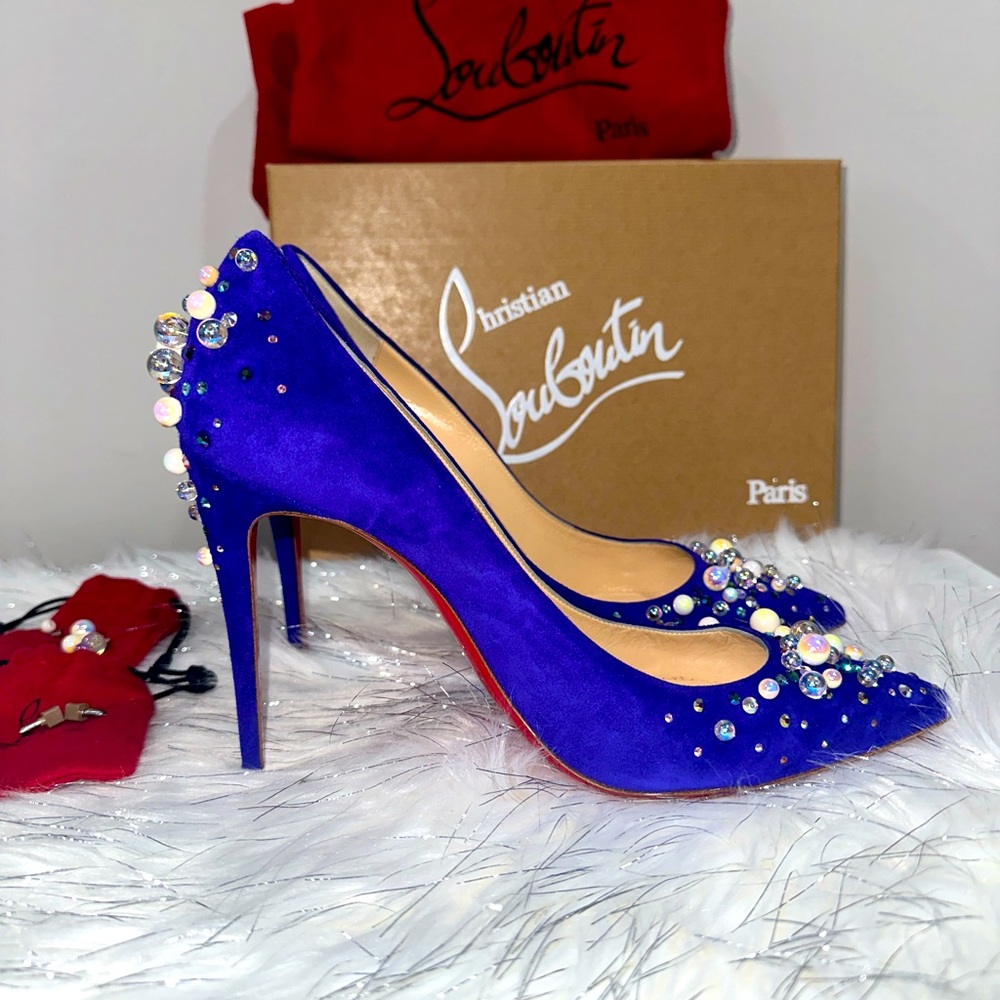 Christian Louboutin *NEVER WORN* Candidate 100 Veau Veloura Purple Pop Size 40